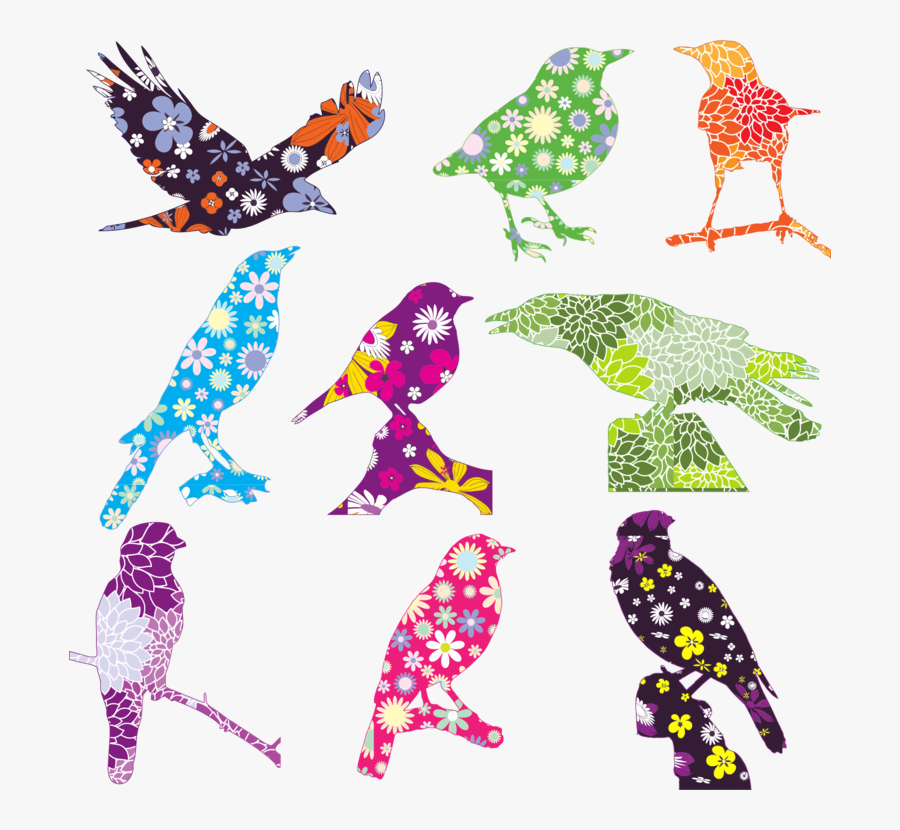 Transparent Spring Birds And Flowers Clipart - Floral Birds, Transparent Clipart