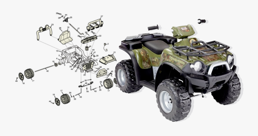 Fisher Price Power Wheels Kawasaki Brute Force Atv - Power Wheels Bass Pro Shop Quad, Transparent Clipart