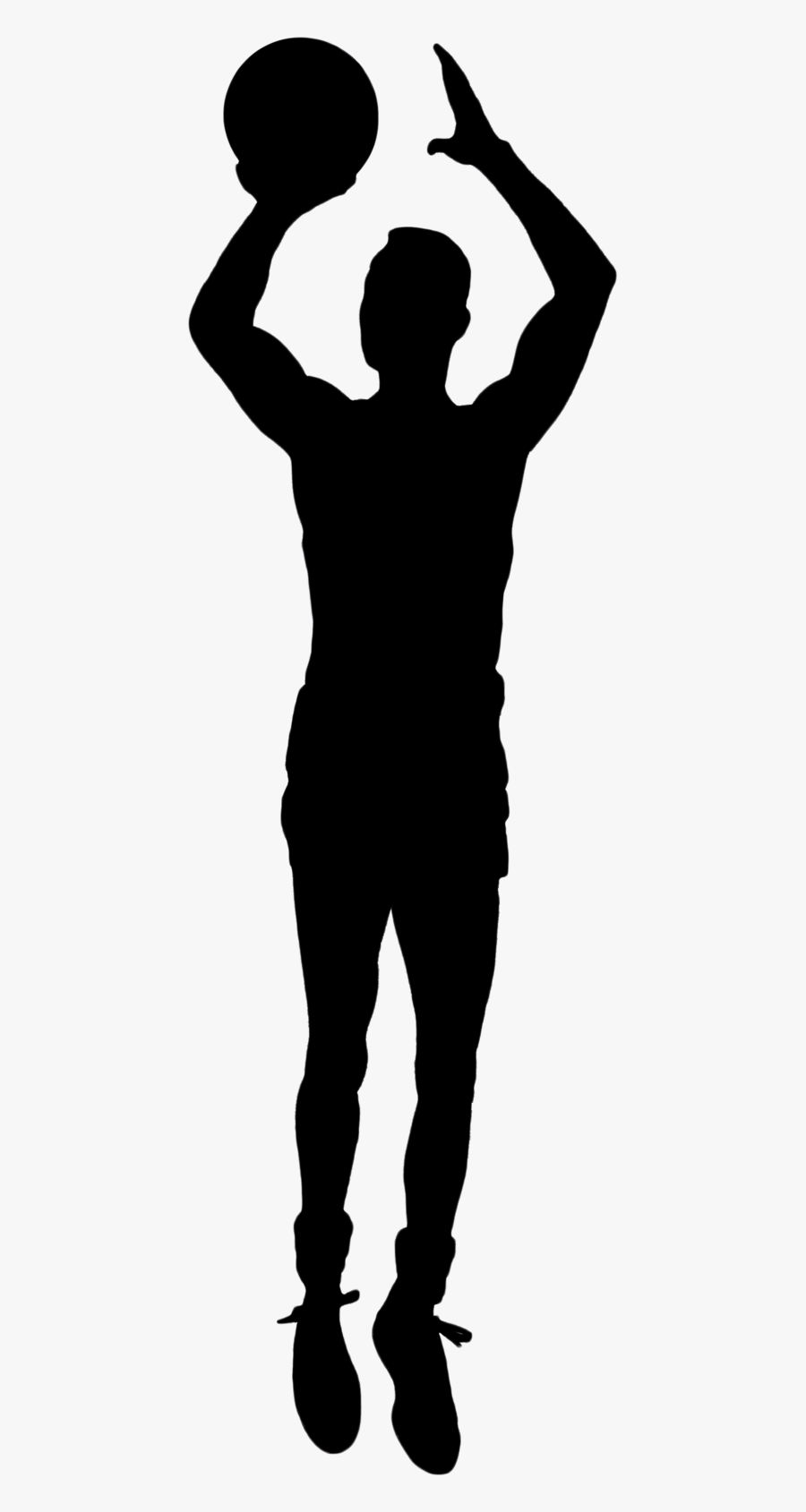Basketball Shot Png Transparent Background - Silhouette Jump Shot Basketball, Transparent Clipart