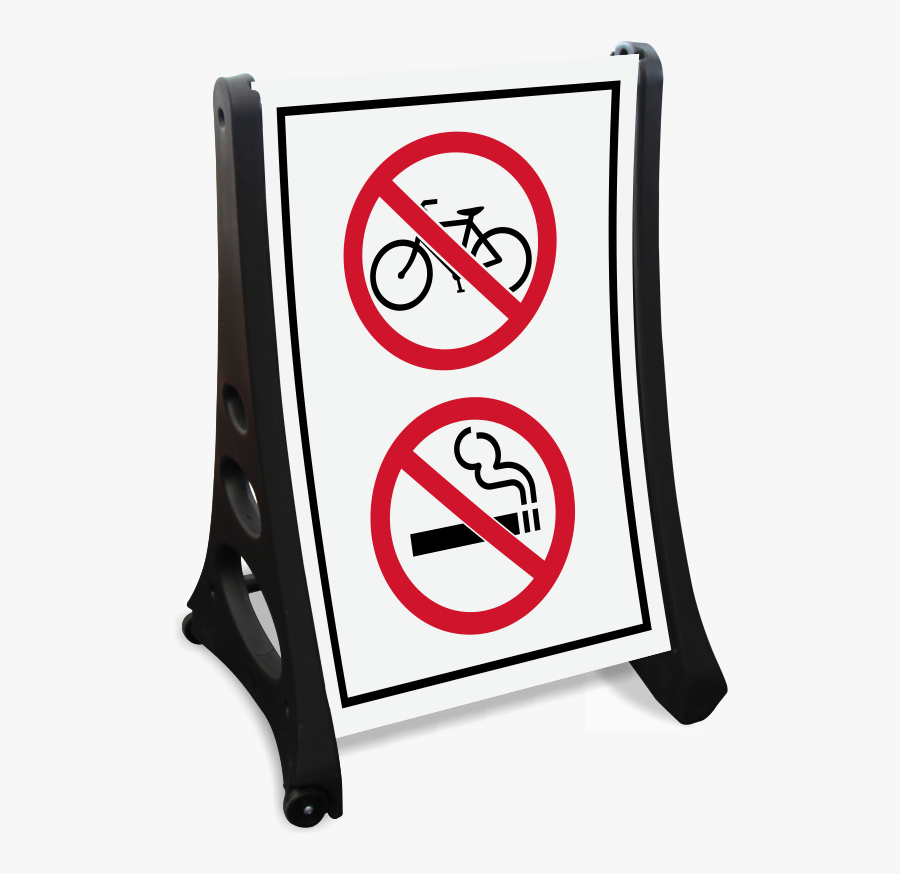 No Bicycle And Smoking Symbol Sidewalk Sign Clipart - Smoking Sign, Transparent Clipart