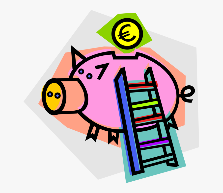 Vector Illustration Of Piggy Bank Money Coin Container - Finance, Transparent Clipart