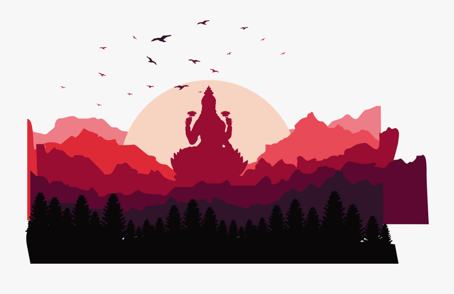 Lakshmi Illustration Mountain Cloud - Vector Clouds Silhouette Png, Transparent Clipart