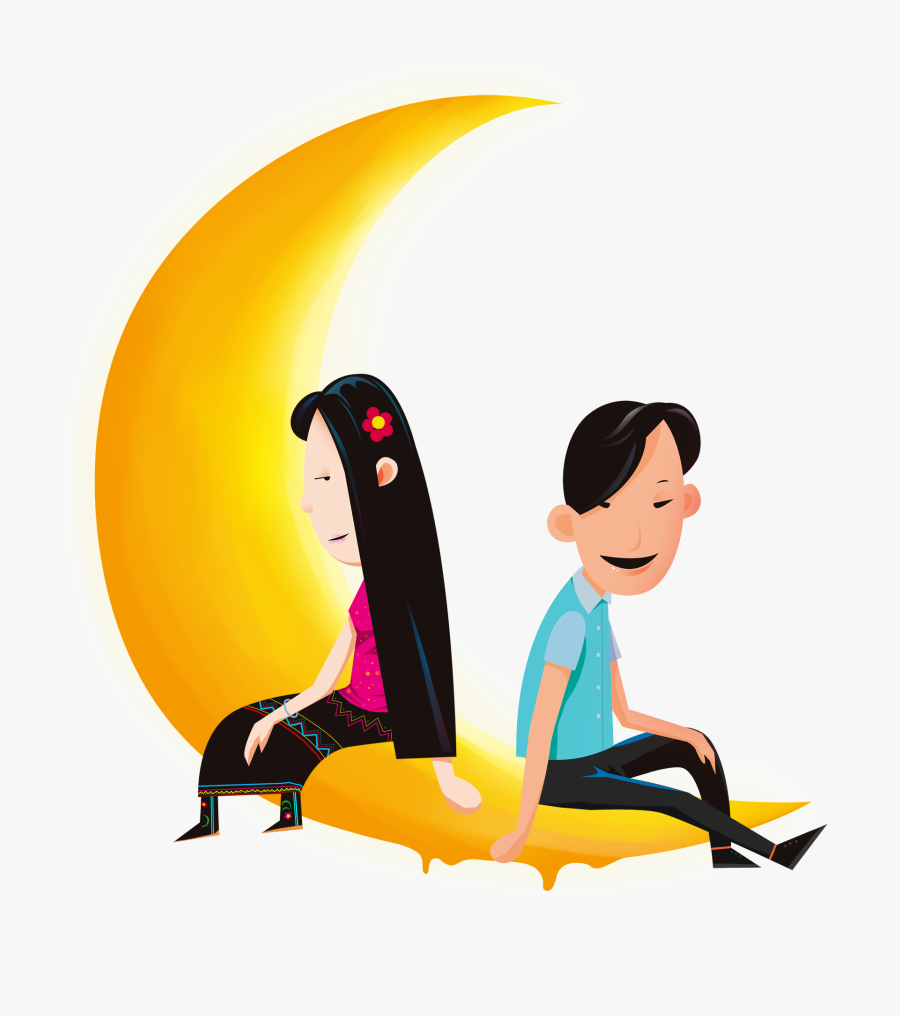 Cartoon Creative Decorative Design Moon Png And Psd - Design, Transparent Clipart