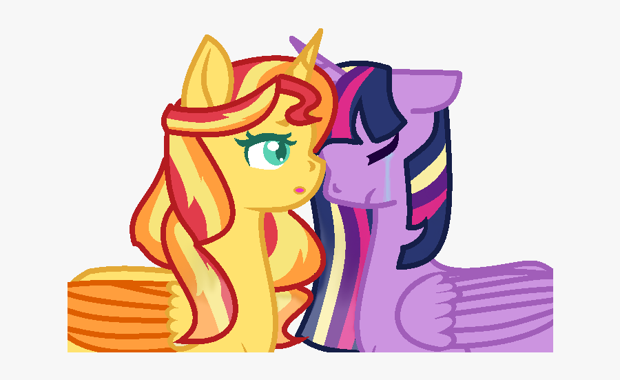 Cuddling Clipart Transparent - Rainbow Power Sunset Shimmer Alicorn, Transparent Clipart