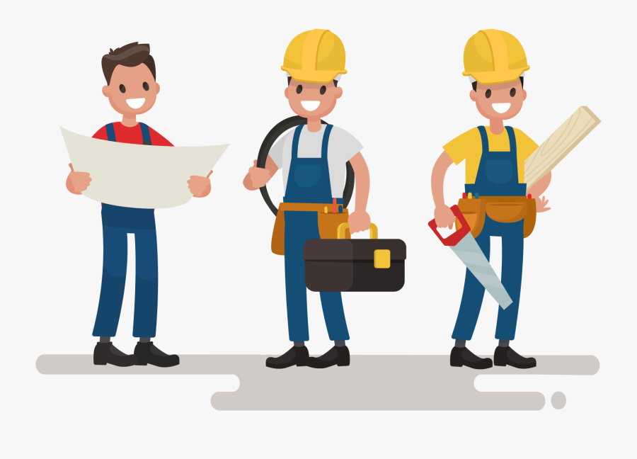 Transparent Construction Worker Png - Electrician And Carpenter, Transparent Clipart