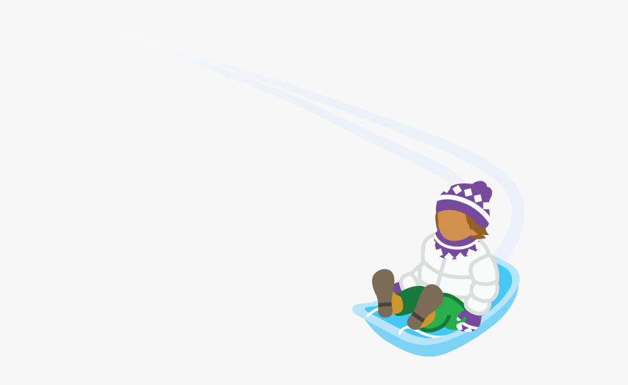 Sled Clipart Sledding Hill - Transparent Sledding Down A Hill, Transparent Clipart