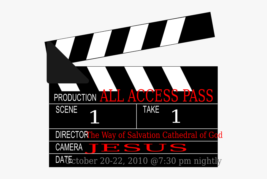 Movie Clapper Board, Transparent Clipart