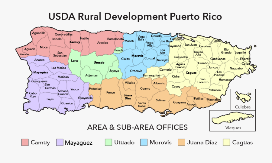 Transparent Puerto Rico Png - Puerto Rico States Map, Transparent Clipart