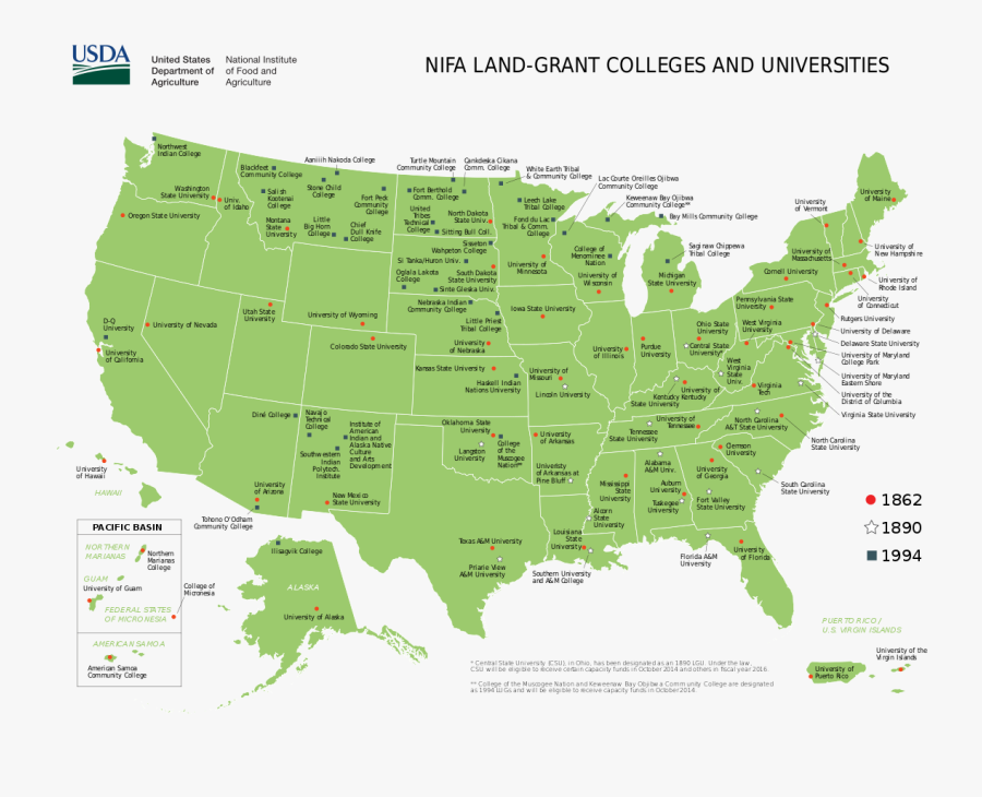 Map Clipart Community - Morrill Land Grant Act 1862, Transparent Clipart