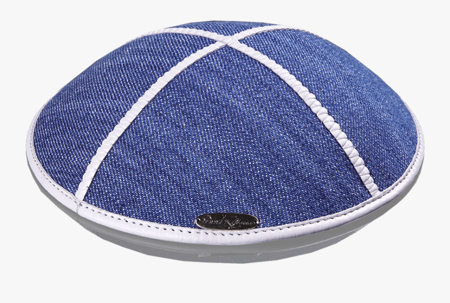Kippah «classic» Jeans Blue With White Edging - Kippah Transparent, Transparent Clipart