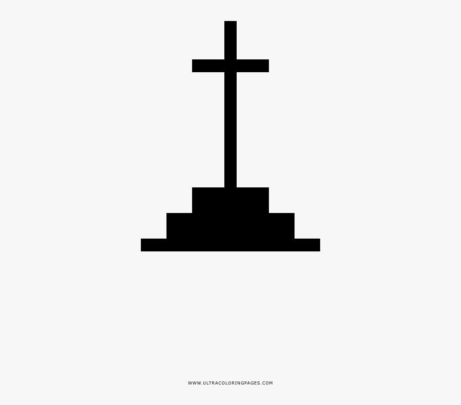Cemetery Coloring Page - Cross, Transparent Clipart