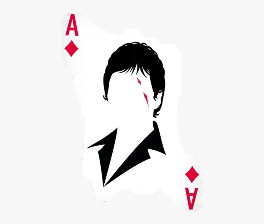 Scplayingcards Playingcards Ace Scarface Freetoedit - Movies Stencil, Transparent Clipart
