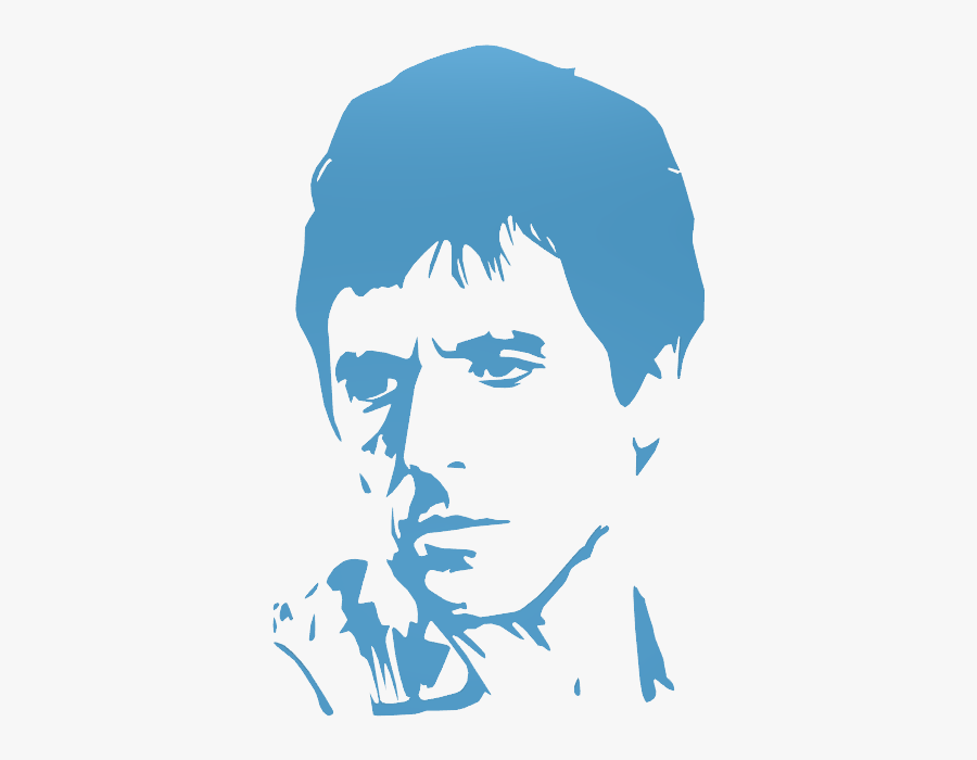 Tony Montana Scarface Face - Tony Montana Face Outline, Transparent Clipart