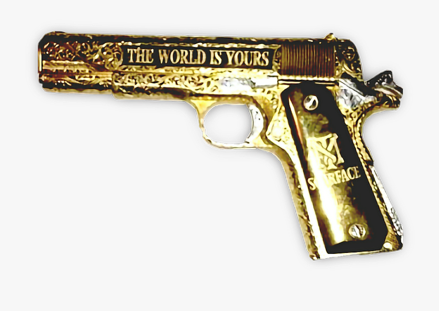 Transparent Scarface Clipart - Scarface Gold Gun, Transparent Clipart