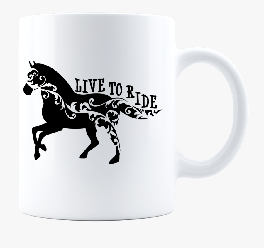 Hd Horse Coffee Mug - Horse With Flowers Logo, Transparent Clipart