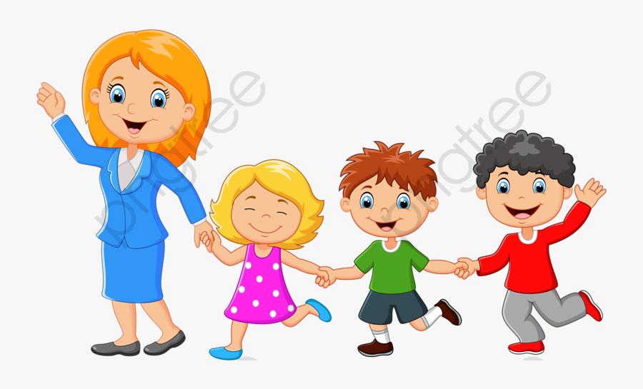 Clip Art Of Teachers And Students, Hd Png Download - Cartoon Picture Of Single Parent Family, Transparent Clipart