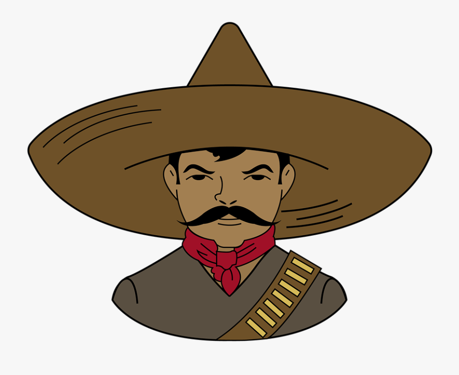 Cartoon Mexican People Shop - Sombrero De La Revolucion Mexicana, Transparent Clipart