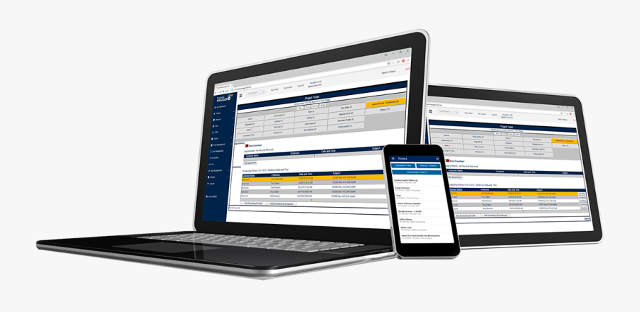 Business Manager 365 Service Industry Software Shown - Mobile Tablet Website, Transparent Clipart