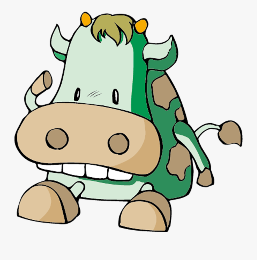 Cow Material Drawing Design Cattle Cartoon Clipart - Cartoon Animals, Transparent Clipart