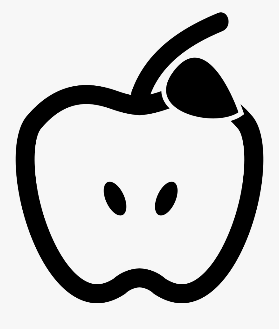 Apple Cut In Half With Visible Seeds - Half Apple Clip Art, Transparent Clipart