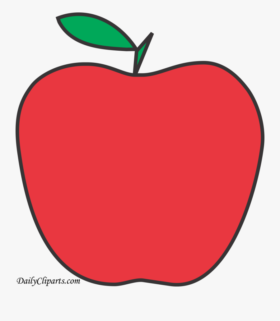 Apple Fruit Design Line Art Red, Transparent Clipart