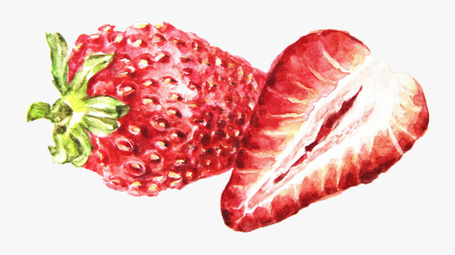Clip Art Fruit Cut In Half - Strawberry, Transparent Clipart