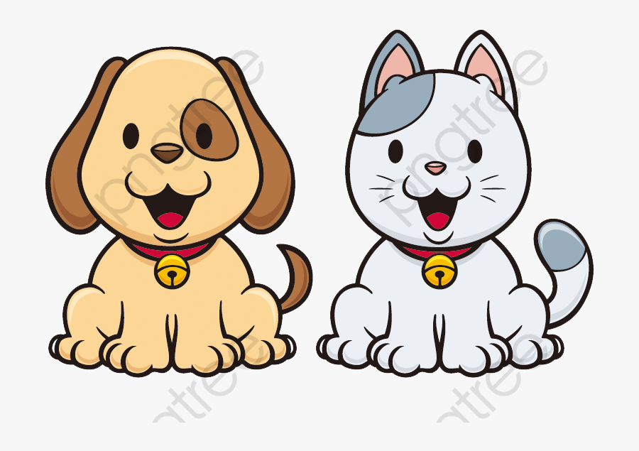 Clip Art Cartoon And Red Cat - Animated Cat And Dog, Transparent Clipart