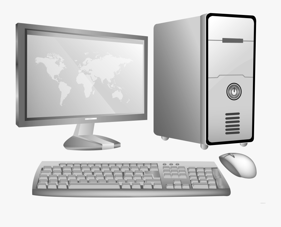 Computer Clipart Black And White Source - Transparent Background