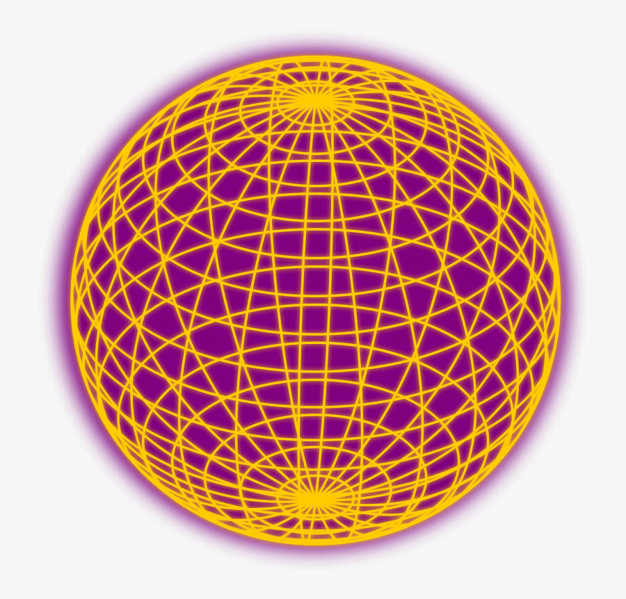Red Wired Globe Outline - Globe In Purple And Orange, Transparent Clipart