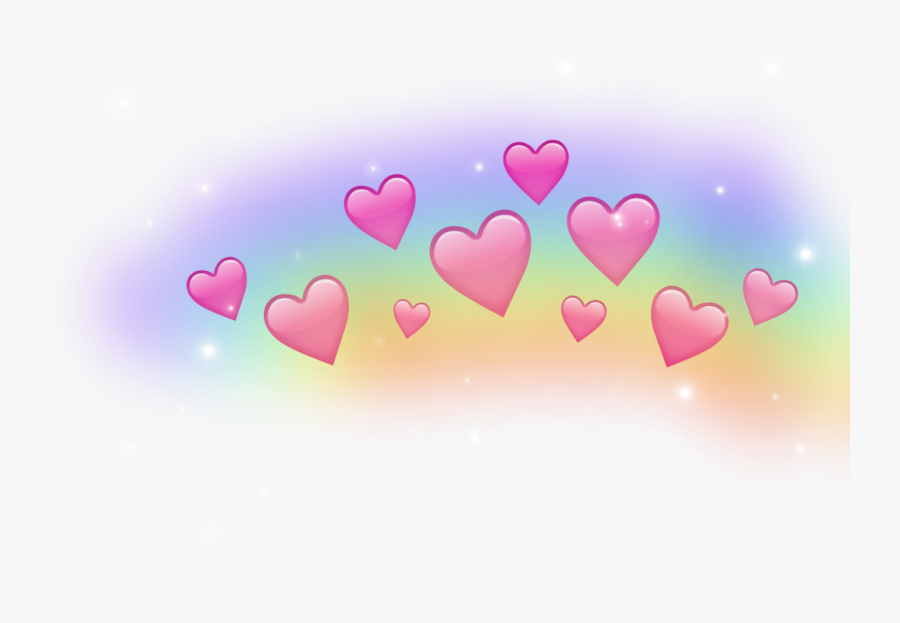 Transparent Snapchat Heart Filter Png - Rainbow Heart Crown Png, Transparent Clipart