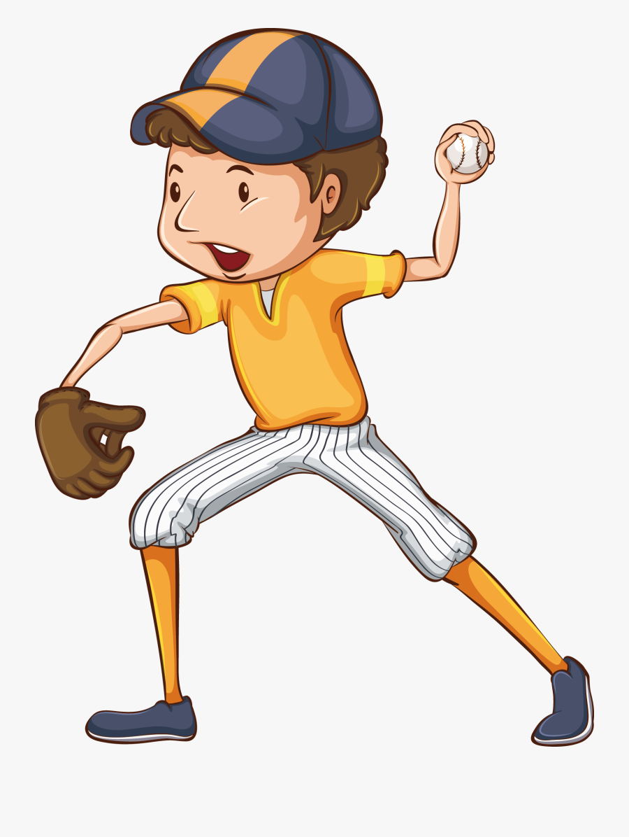 Drawing Player Illustration Open - Free Baseball Player Clip Art, Transparent Clipart