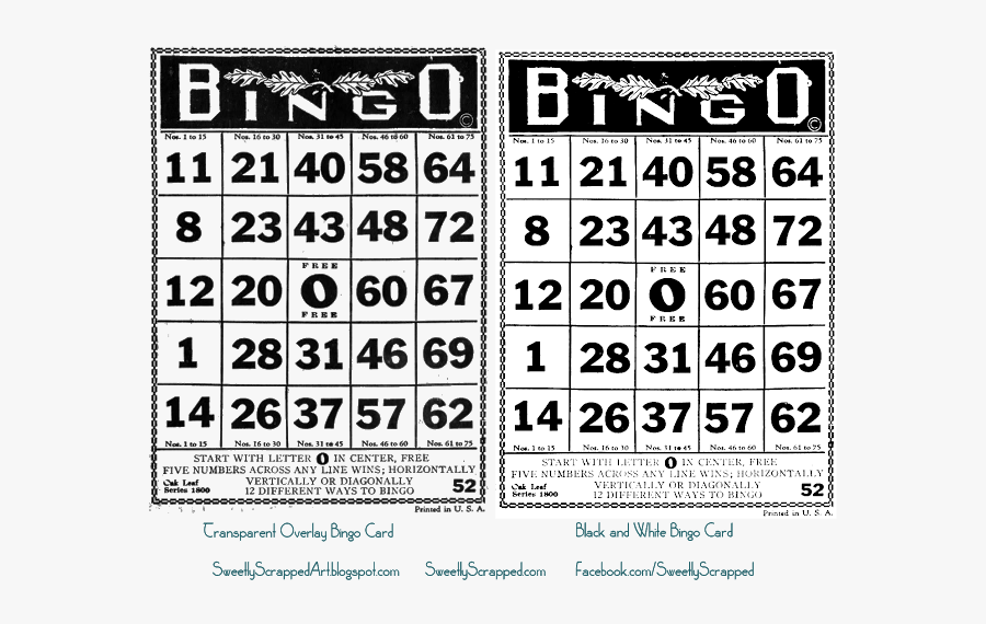 Clip Art Download Free Printablesvintage Cards - Free Printable Bingo Cards, Transparent Clipart