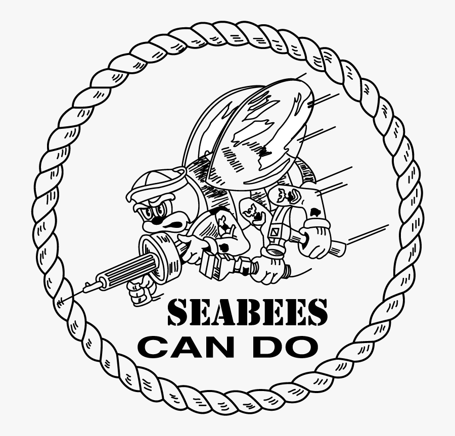 Similiar Seabee Logo Black And White Keywords - Seabees Can Do Logo, Transparent Clipart