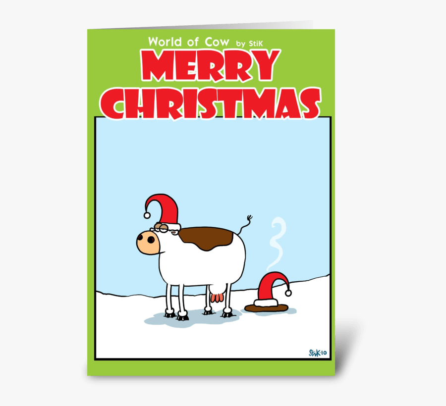 Christmas Cow Pie Greeting Card - Cartoon, Transparent Clipart