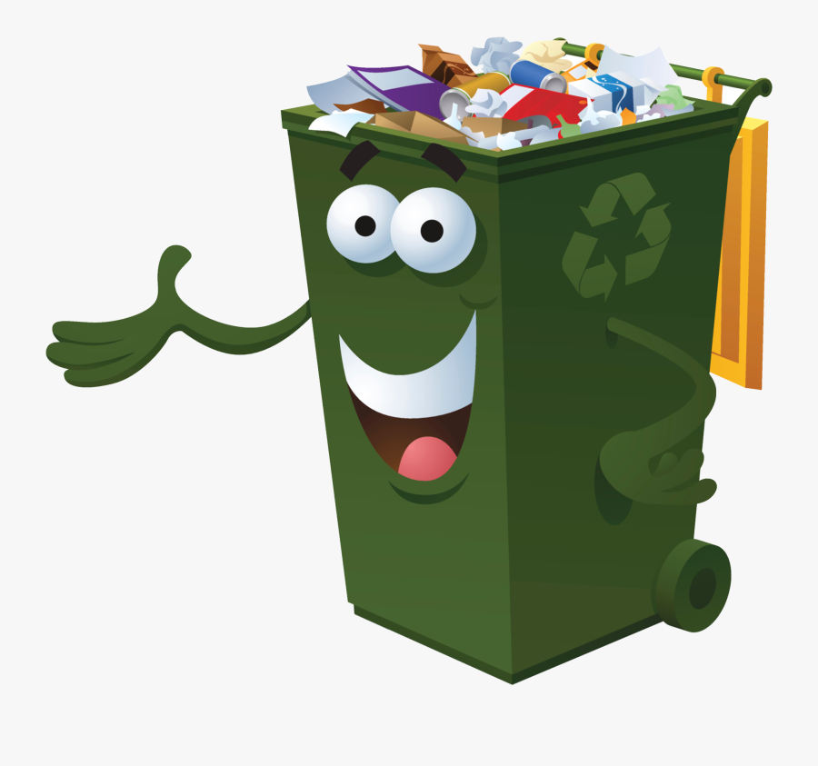 Trash Can Clipart Green - Animated Trash Bin Png, Transparent Clipart