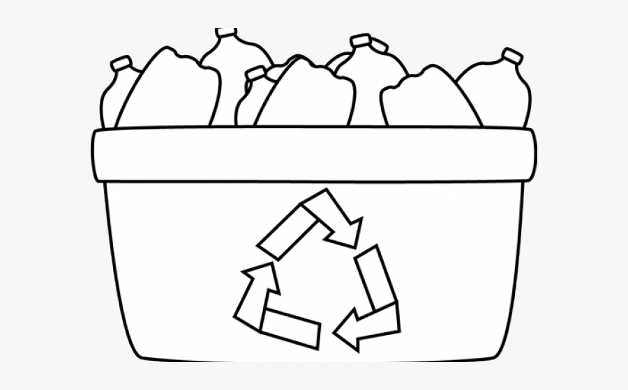 Transparent Bottles Clipart - Recycling Black And White, Transparent Clipart