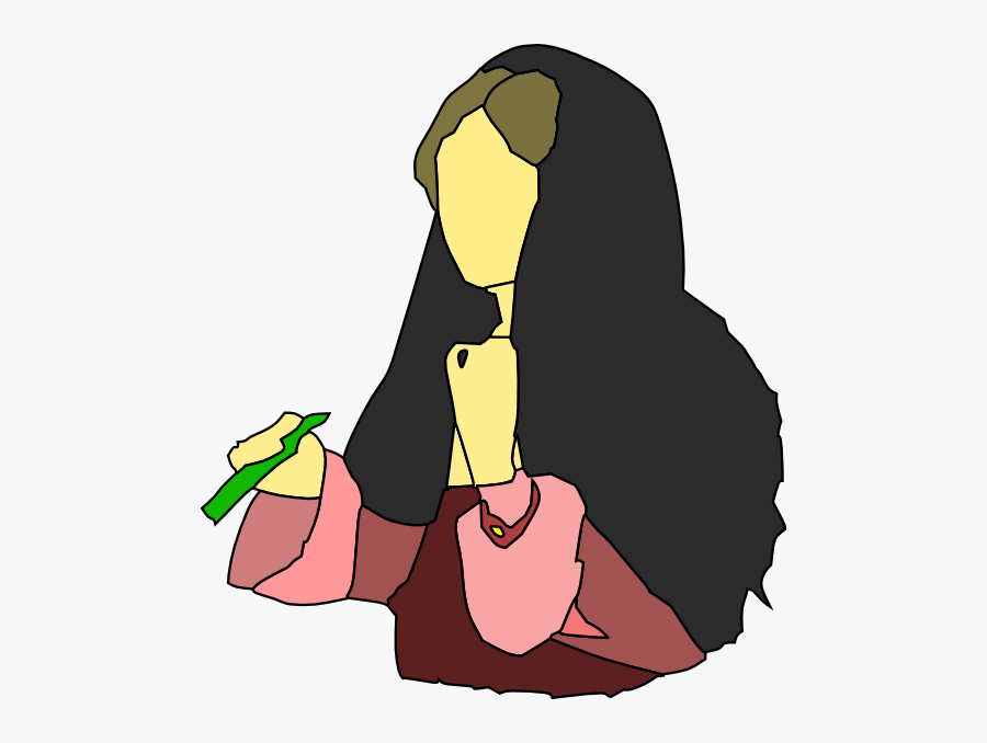 Lady Wearing Red Dress Head Scarf And Holding Fan Clip - Headscarf, Transparent Clipart