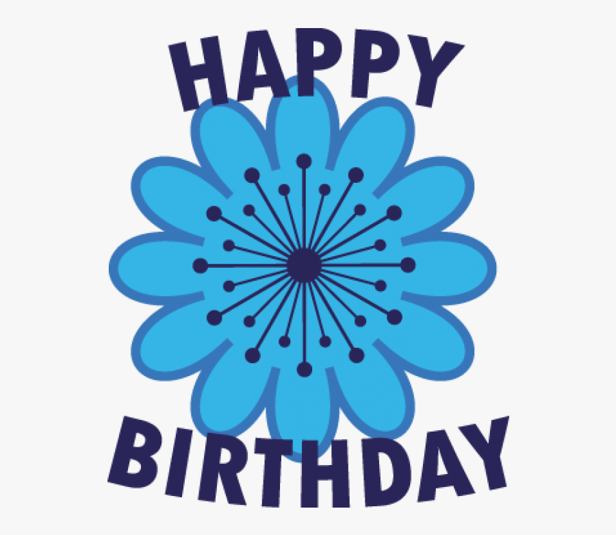 Happy Birthday Blue Flower Cute Birthday Golf Ball - Blossom And Wren, Transparent Clipart