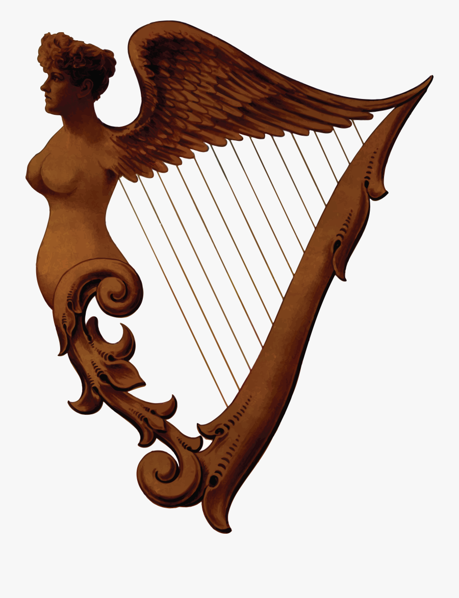 Free Clipart Of An Irish Harp - Irish Harp With Woman, Transparent Clipart