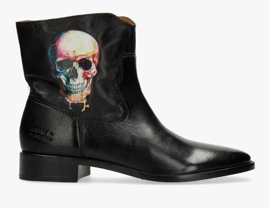 Ankle Boots Jodie 8 Milano Black Screen Shot Skull - Cowboy Boot, Transparent Clipart