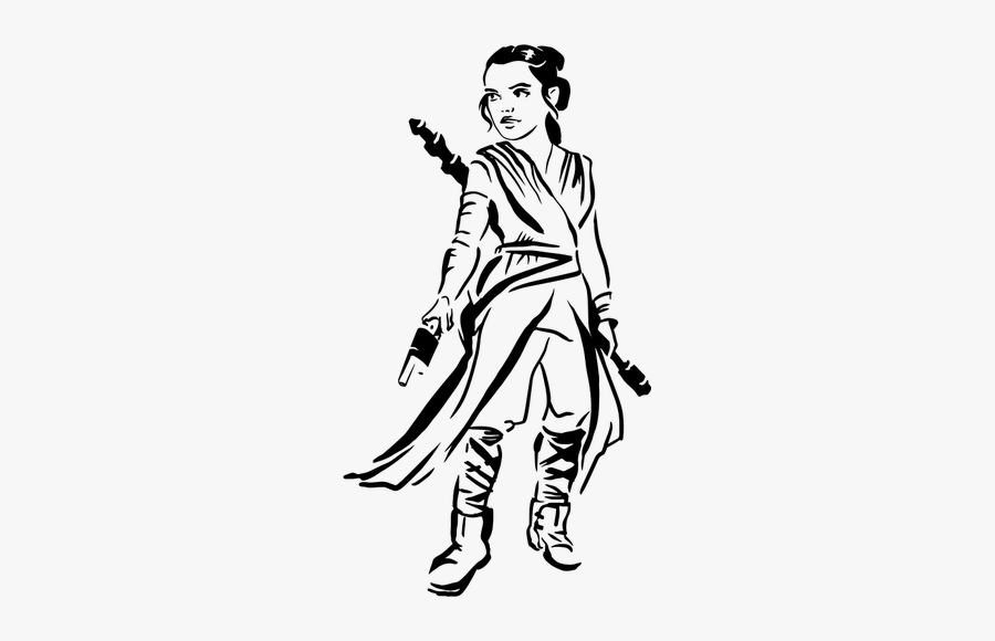 Female Warrior - Rey Star Wars Pumpkin Stencils, Transparent Clipart