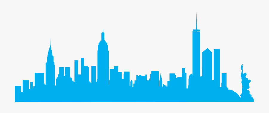 Transparent Manhattan Skyline Clipart - New York Skyline Silhouette Transparent, Transparent Clipart
