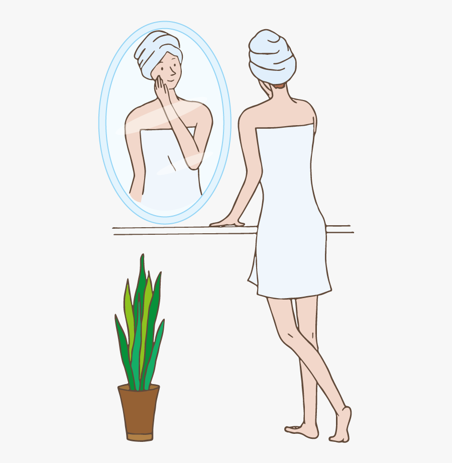 A Lady Touches Her Cheek - Illustration, Transparent Clipart