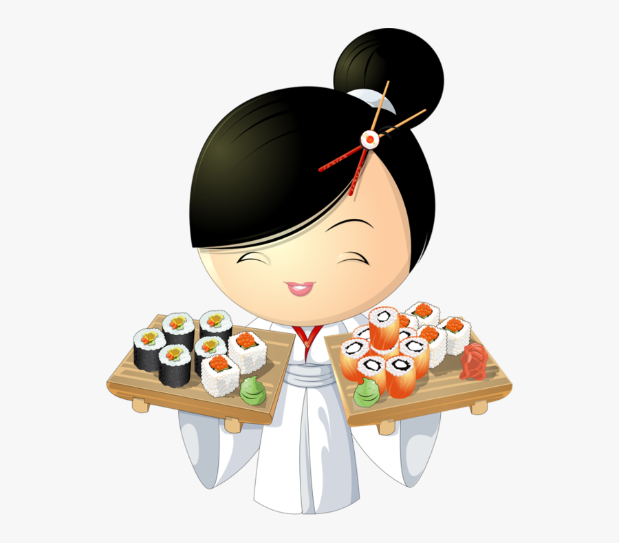 Cookbook Clipart Drink - Sushi Cartoon, Transparent Clipart
