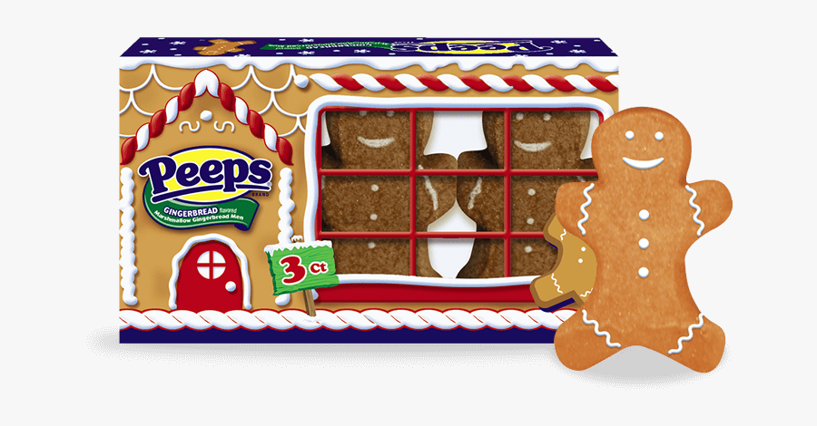 Gingerbread Men Marshmallows - Peeps Gingerbread, Transparent Clipart