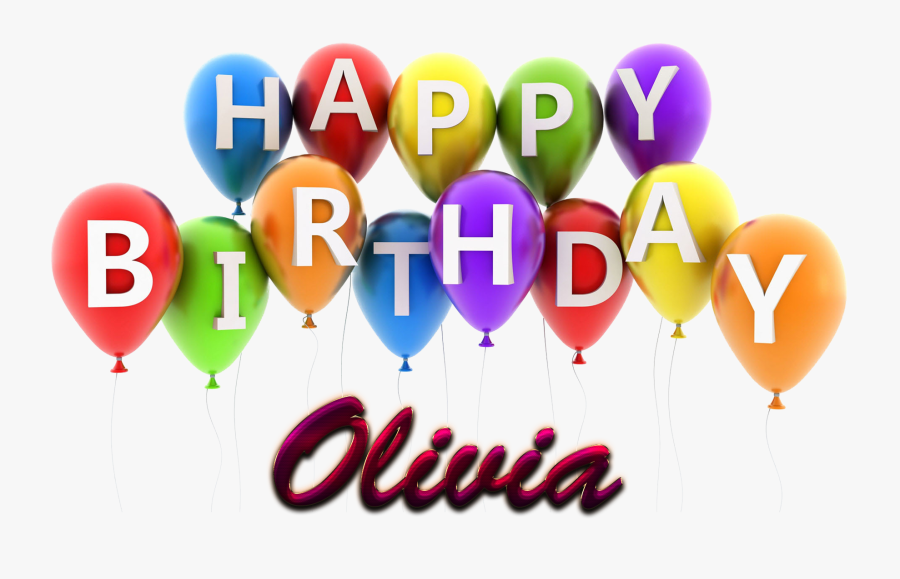 Olivia Happy Birthday Balloons Name Png - Happy Birthday Dhruv Cake, Transparent Clipart