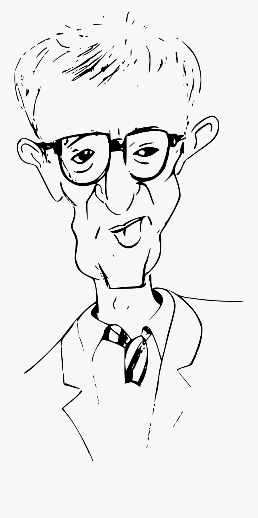 Drawing Characatures Nose - Woody Allen Disegno, Transparent Clipart