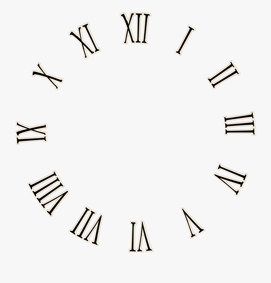 Designer Stencils Thin Roman Numeral 18 In Clipart - Clock Hands No Background, Transparent Clipart