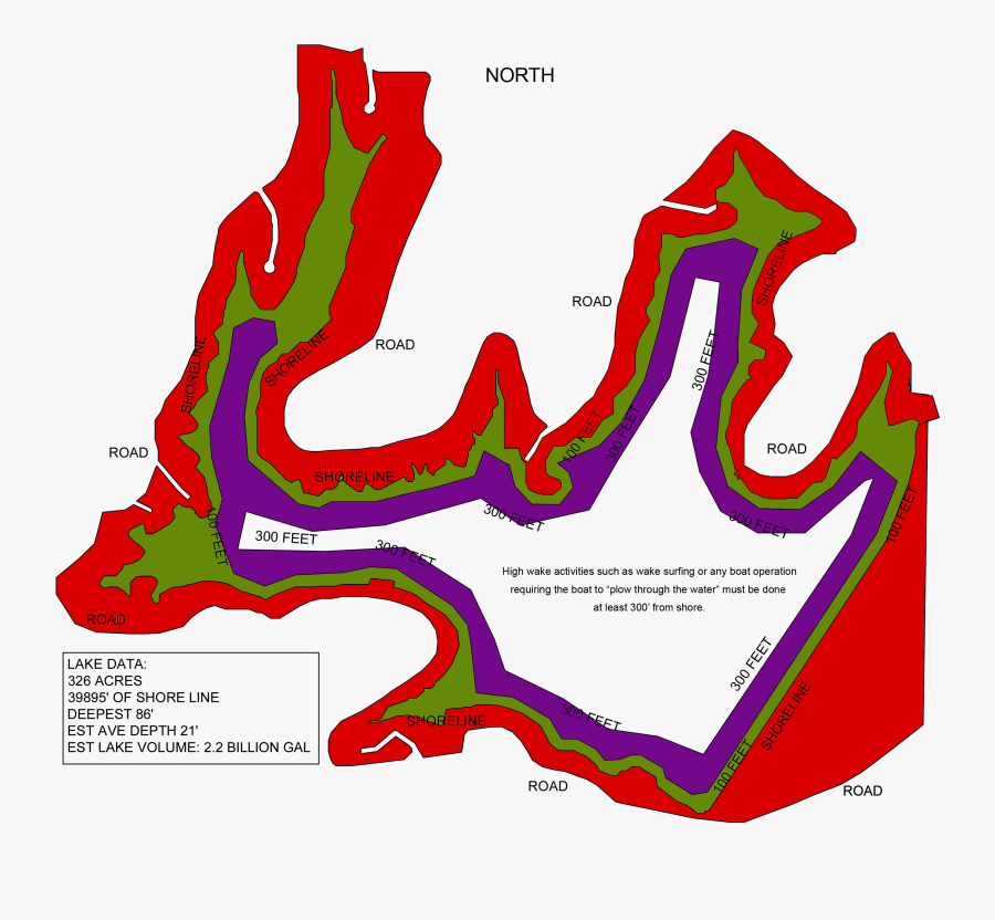 Transparent Lake 300 Ft - Map, Transparent Clipart
