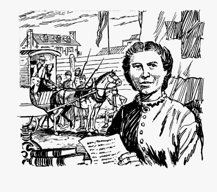 Historic, Woman, Story, Old, Horse, Literate, Dress - Cartoon, Transparent Clipart
